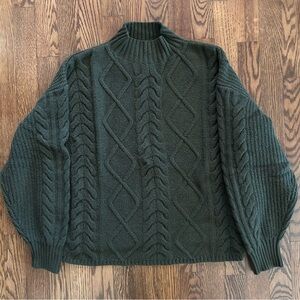 Women’s Old Navy Olive Ribbed Mock Neck Sweater Medium